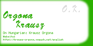 orgona krausz business card